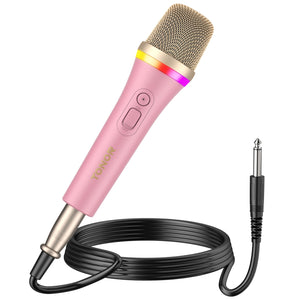 TONOR RGB Dynamic Karaoke Microphone, XLR Handheld Wired Microphone