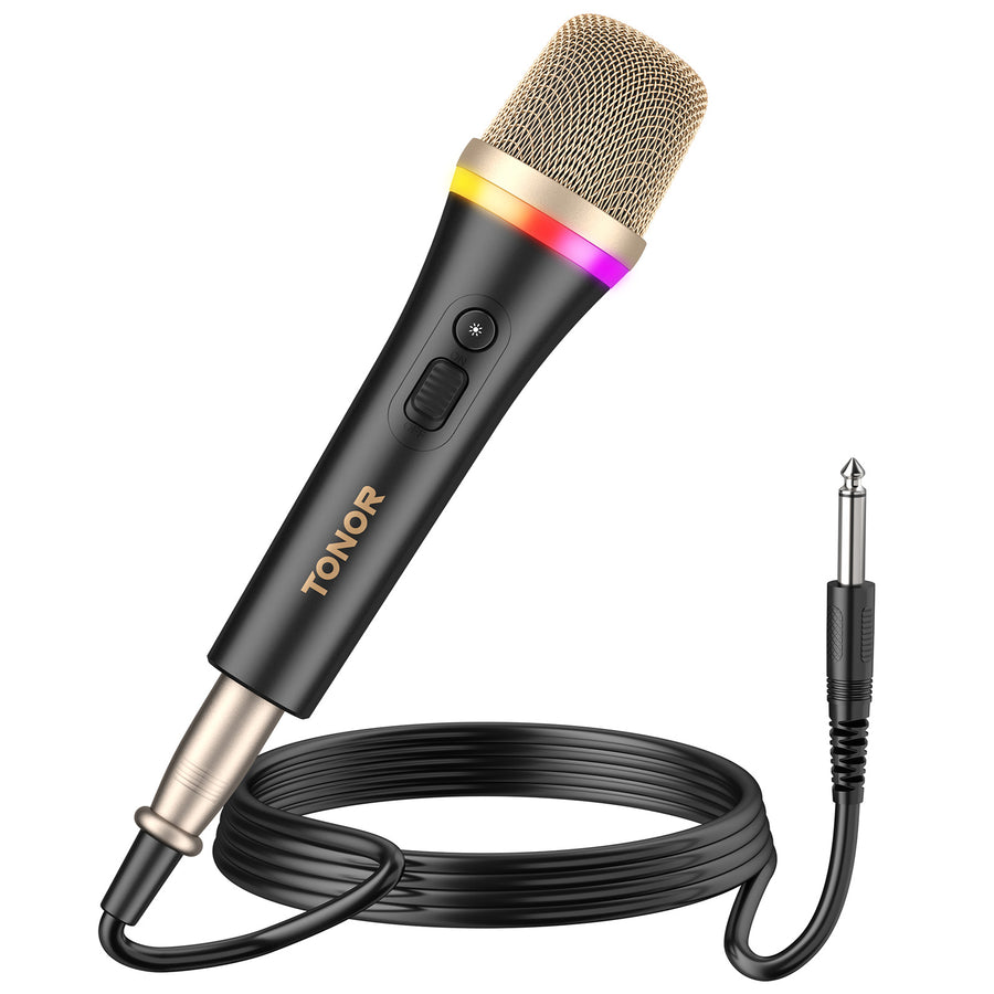 TONOR RGB Dynamic Karaoke Microphone, XLR Handheld Wired Microphone