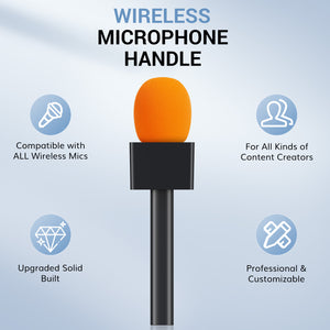 TONOR TP20 Microphone Handle for DJI RODE Microphone, Handheld Microphone Stand