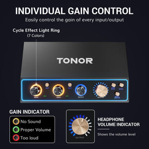 TONOR TX510 2O2 Audio Interface, USB Audio Mixer