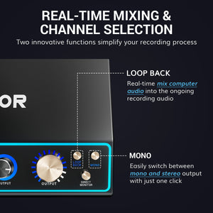 TONOR TX510 2O2 Audio Interface, USB Audio Mixer