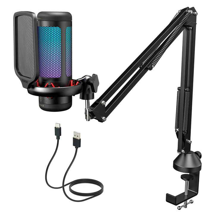 TONOR USB Microphone Gaming kit, Micro RGB PC Condensateur Professionnel  pour Streaming Podcast Studio Enregistrement  Discord Gamer PS4/5