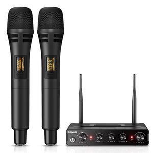 TONOR Microphone sans Fil Systèmes de Micro UHF Double Portable