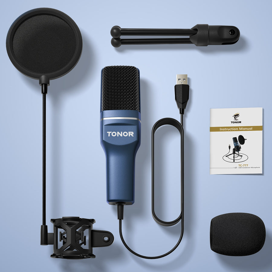 TONOR USB Microphone, Gaming RGB Microfono, PC Podcast Recording Cardioid  Computer Mic Kit TC40 RGB